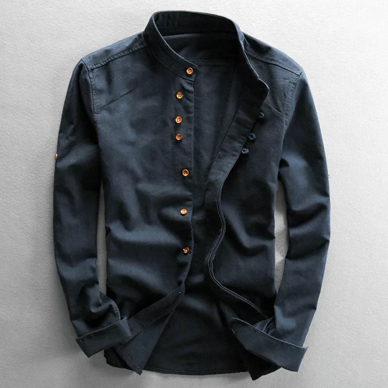 Zakenda | Chemise élégante en lin avec col