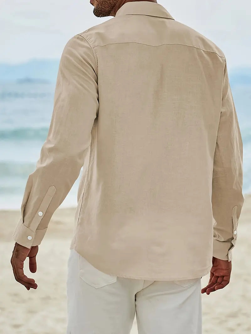 Zakenda | Ethan - chemise décontractée à manches longues avec patte de boutonnage