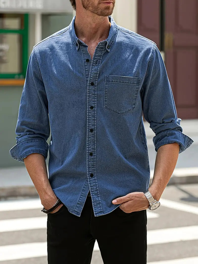Zakenda | Alexander - chemise en jean à manches longues pour homme