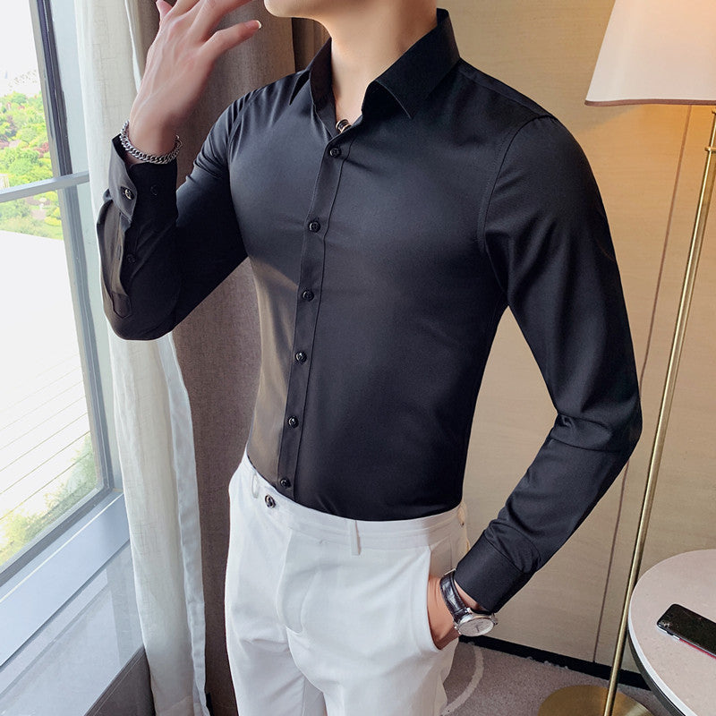 Zakenda | Chemise d'affaires élégante pour homme, coupe slim et col Kent