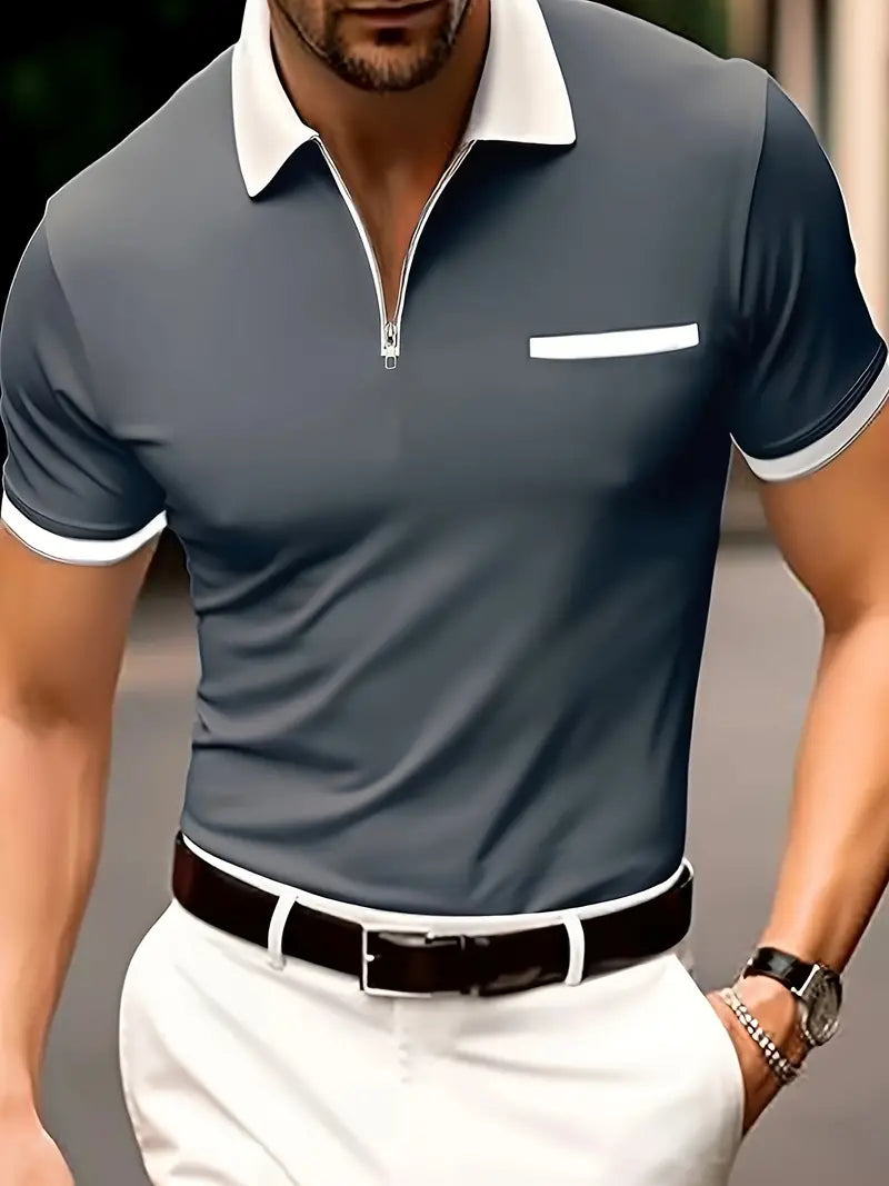 Zakenda | David - maillot de golf respirant col V pour homme