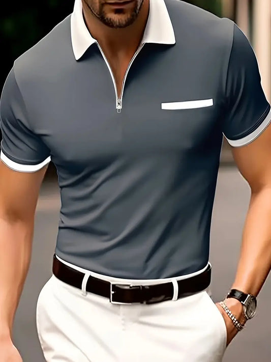 Zakenda | David - maillot de golf respirant col V pour homme