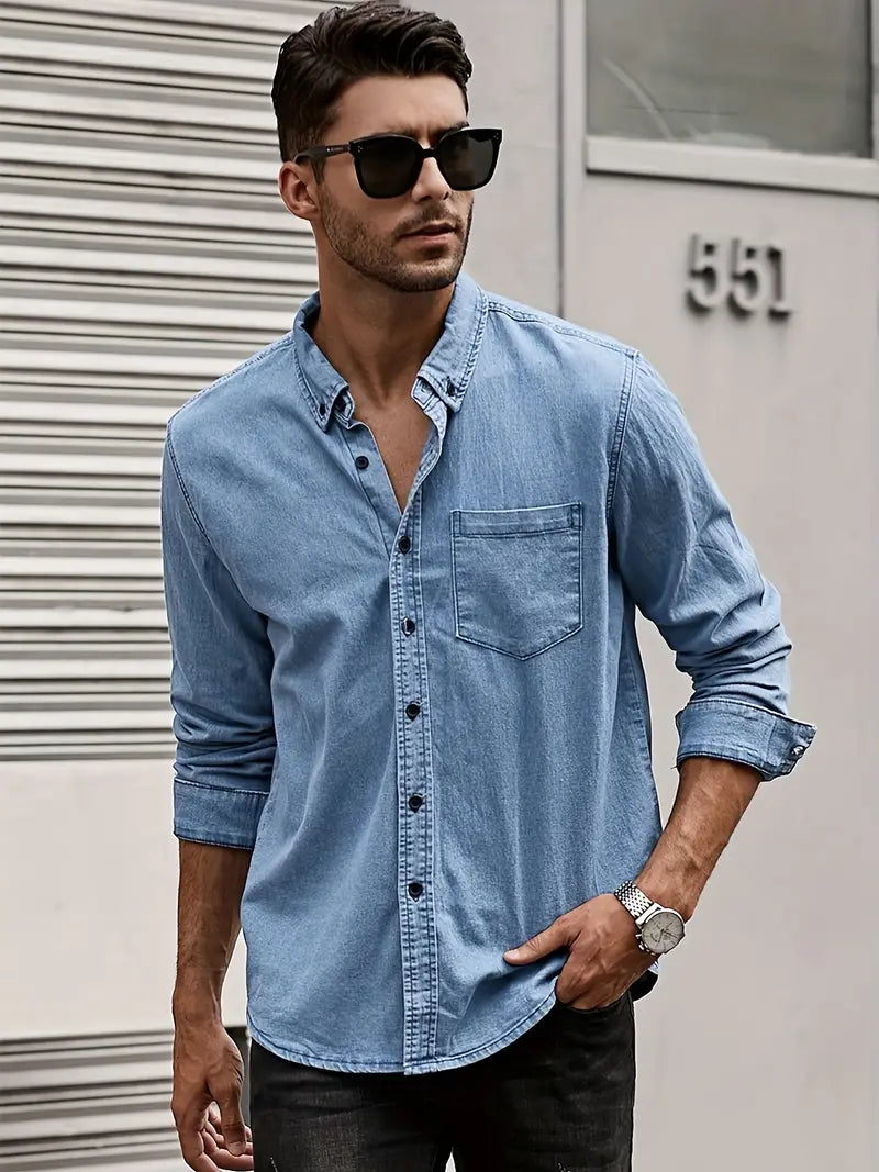 Zakenda | Alexander - chemise en jean à manches longues pour homme
