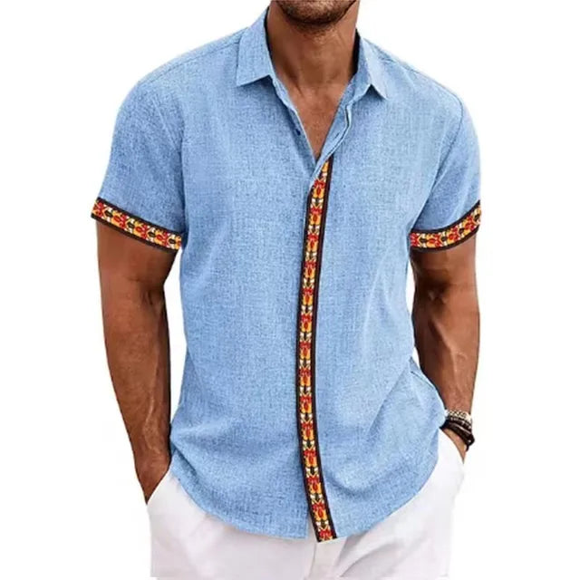 Zakenda | Chemise blanche avec bordure accentuée