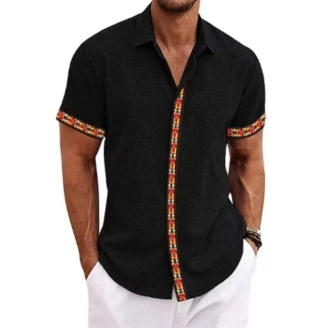 Zakenda | Chemise blanche avec bordure accentuée