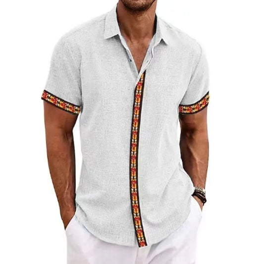 Zakenda | Chemise blanche avec bordure accentuée