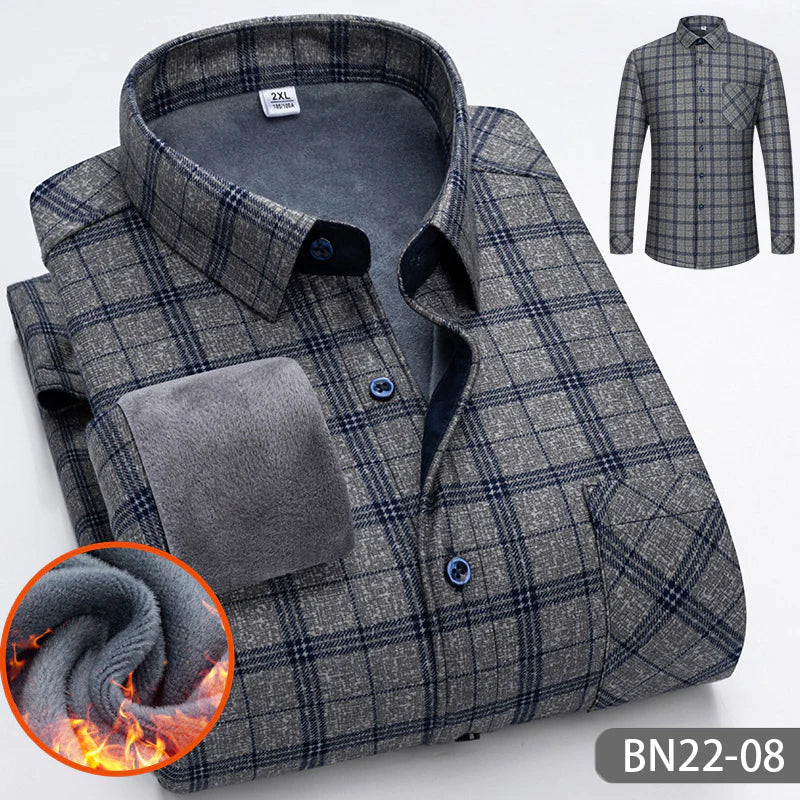 Zakenda | Chemise décontractée, épaisse et chaude pour hommes, pour l'automne et l'hiver