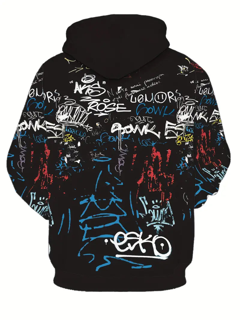 Zakenda | David - sweat à capuche imprimé doodle pour homme