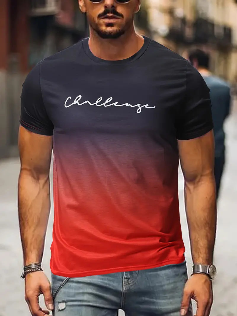 Zakenda | David - t-shirt confortable avec dégradé de couleurs pour hommes