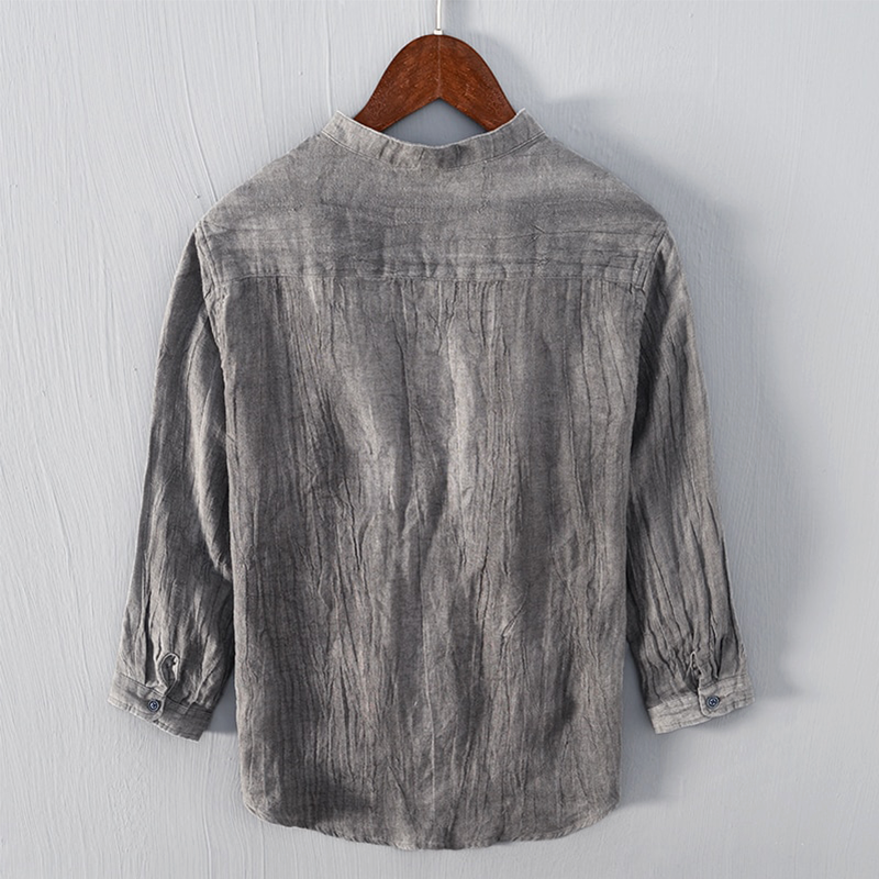 Zakenda | Chemise en lin bleu vintage