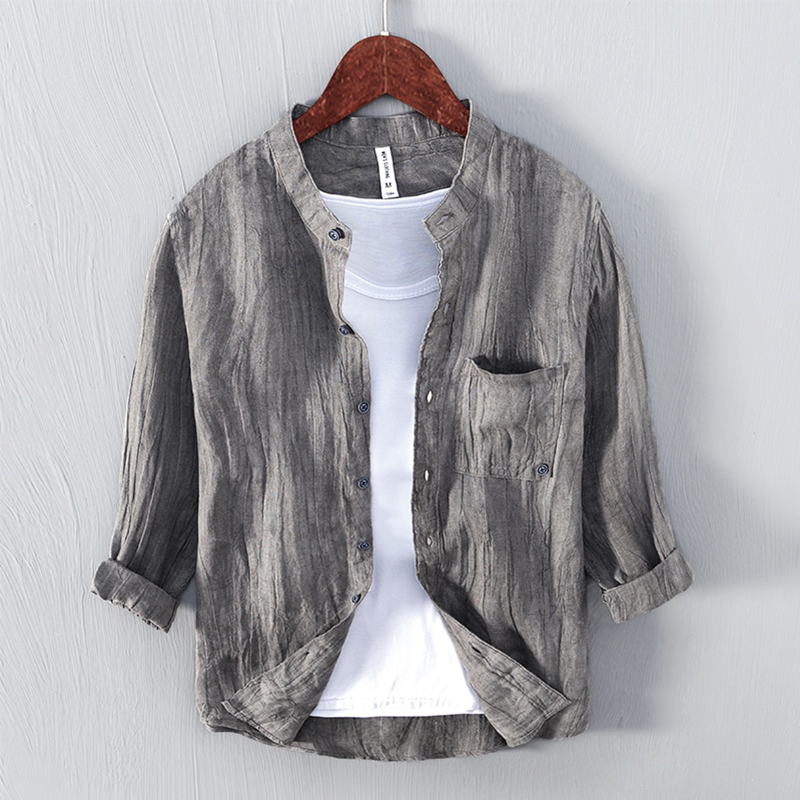 Zakenda | Chemise en lin bleu vintage