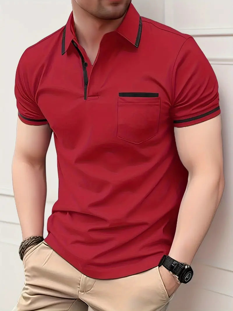 Zakenda | Daniel - maillot de golf à manches courtes contrasté