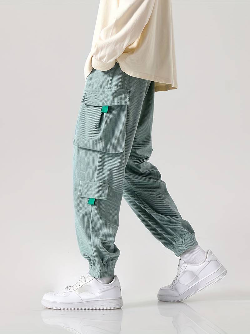 Zakenda | Christopher - pantalon cargo décontracté et structuré avec plusieurs poches pour hommes