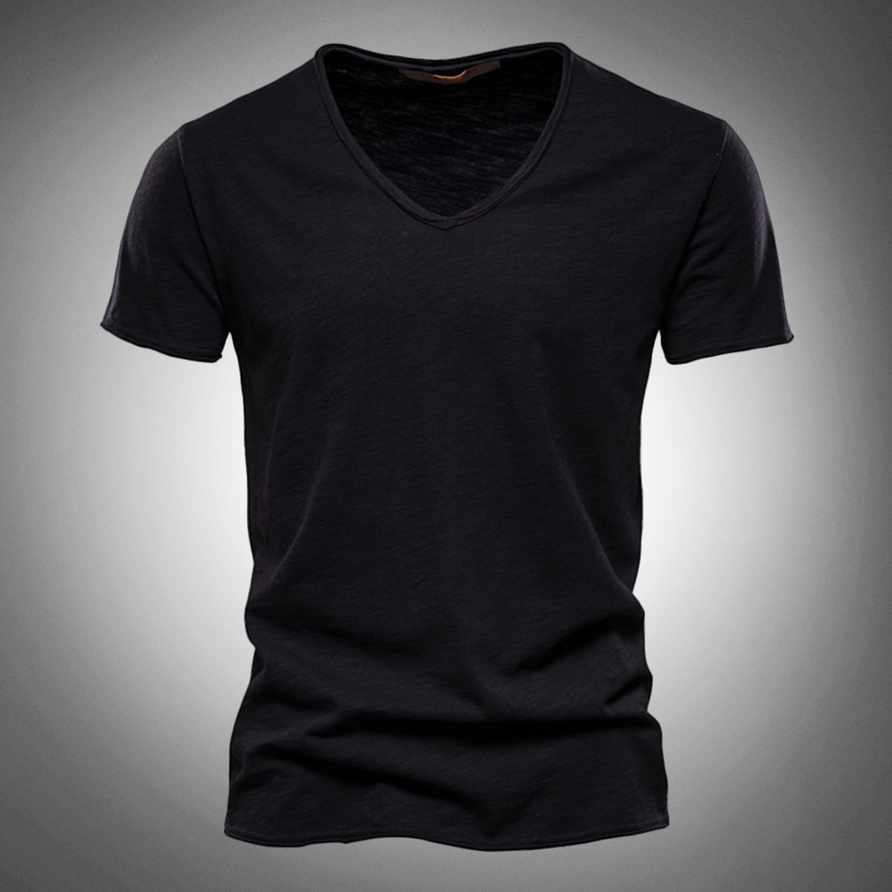 Zakenda | T-shirt classique à col en V bleu