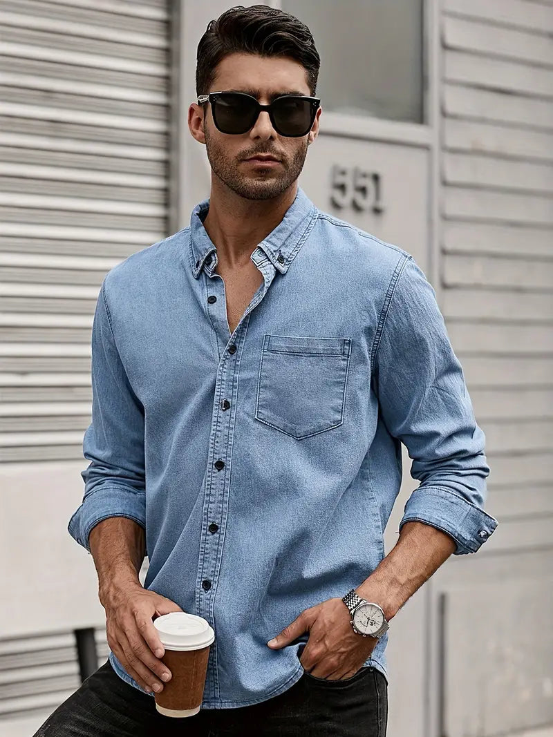 Zakenda | Alexander - chemise en jean à manches longues pour homme