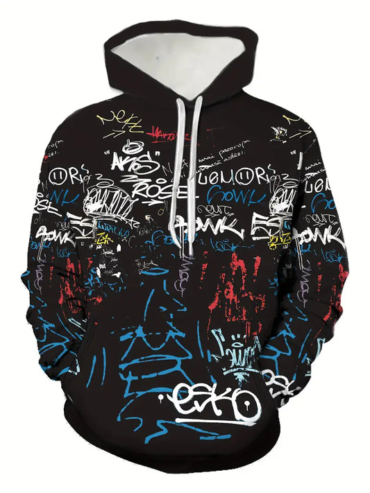 Zakenda | David - sweat à capuche imprimé doodle pour homme