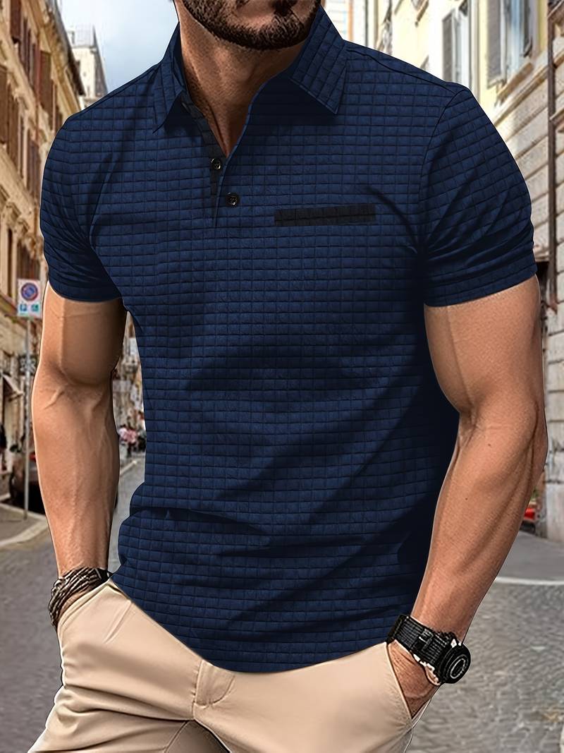 Zakenda | Daniel - chemise à manches courtes en gaufrette pour hommes