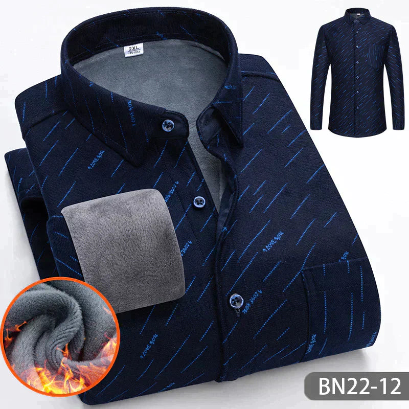 Zakenda | Chemise décontractée, épaisse et chaude pour hommes, pour l'automne et l'hiver