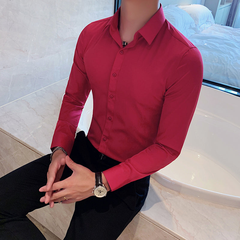 Zakenda | Chemise d'affaires élégante pour homme, coupe slim et col Kent