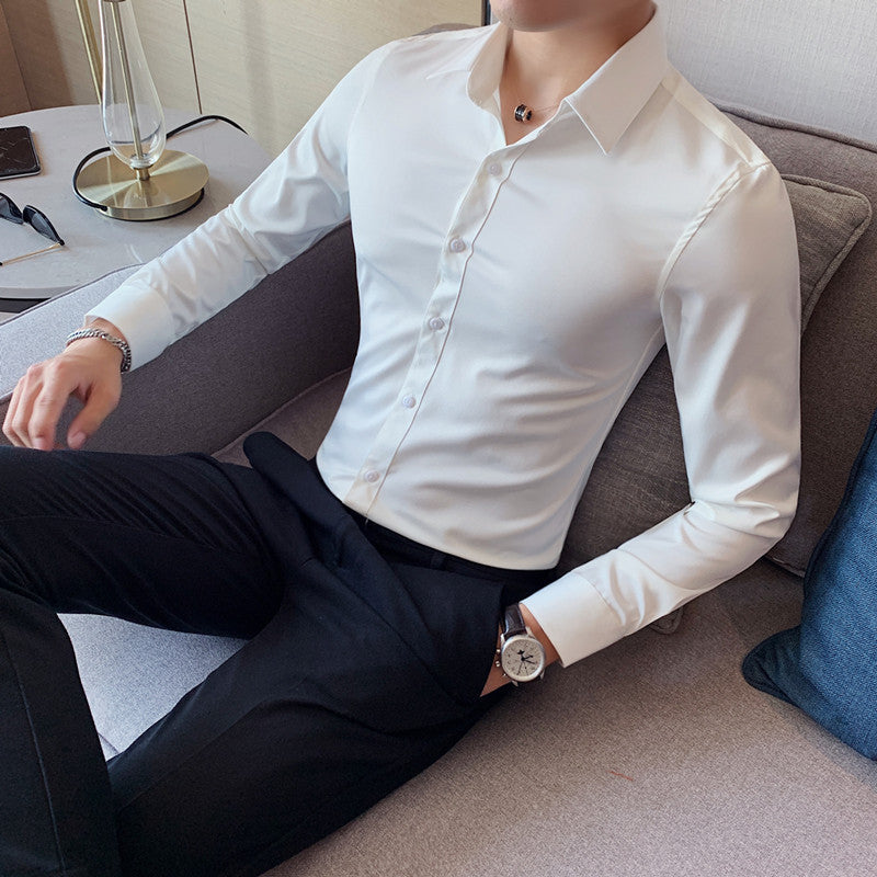 Zakenda | Chemise d'affaires élégante pour homme, coupe slim et col Kent
