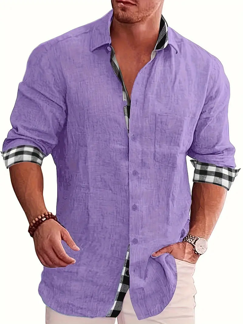 Zakenda | chemise à manches longues à carreaux pour hommes