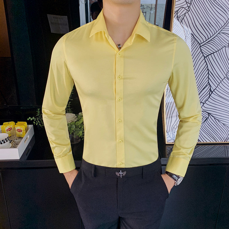 Zakenda | Chemise d'affaires élégante pour homme, coupe slim et col Kent