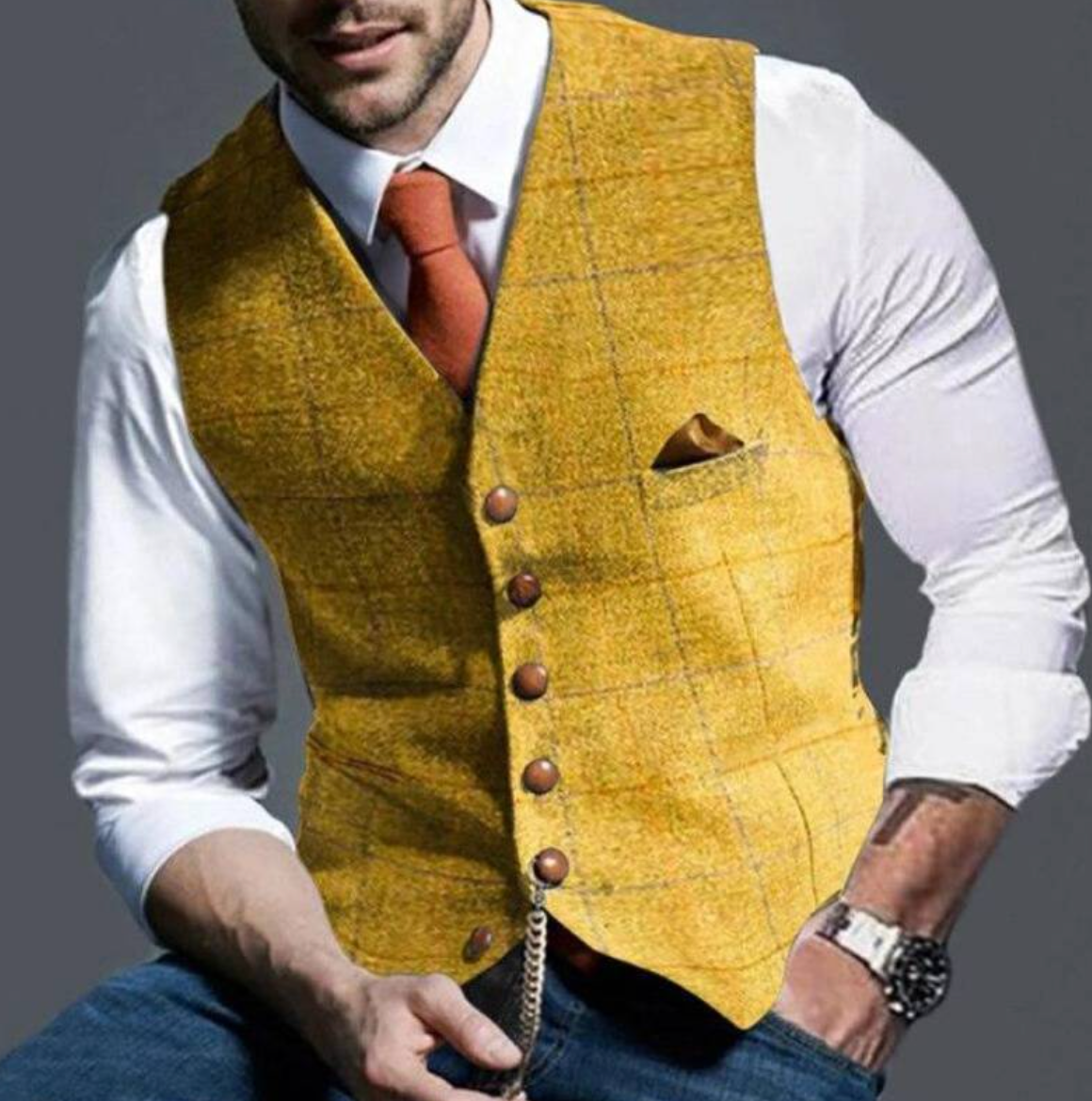 Zakenda | Beau gilet à carreaux stylé