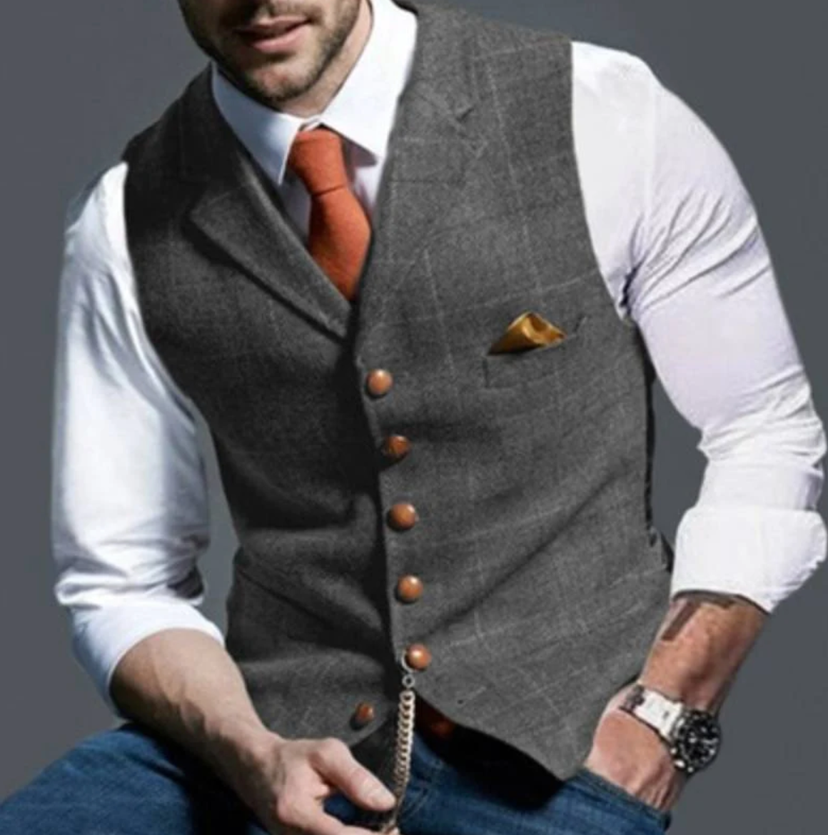 Zakenda | Beau gilet à carreaux stylé