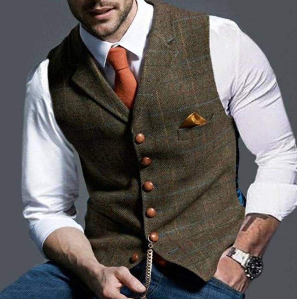 Zakenda | Beau gilet à carreaux stylé