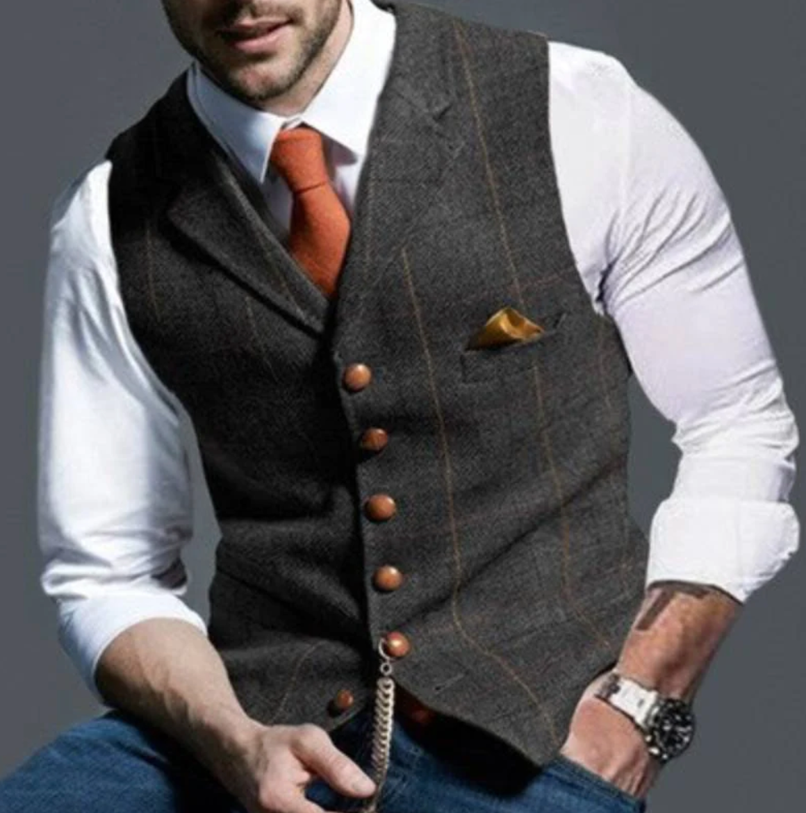 Zakenda | beau gilet à carreaux stylé