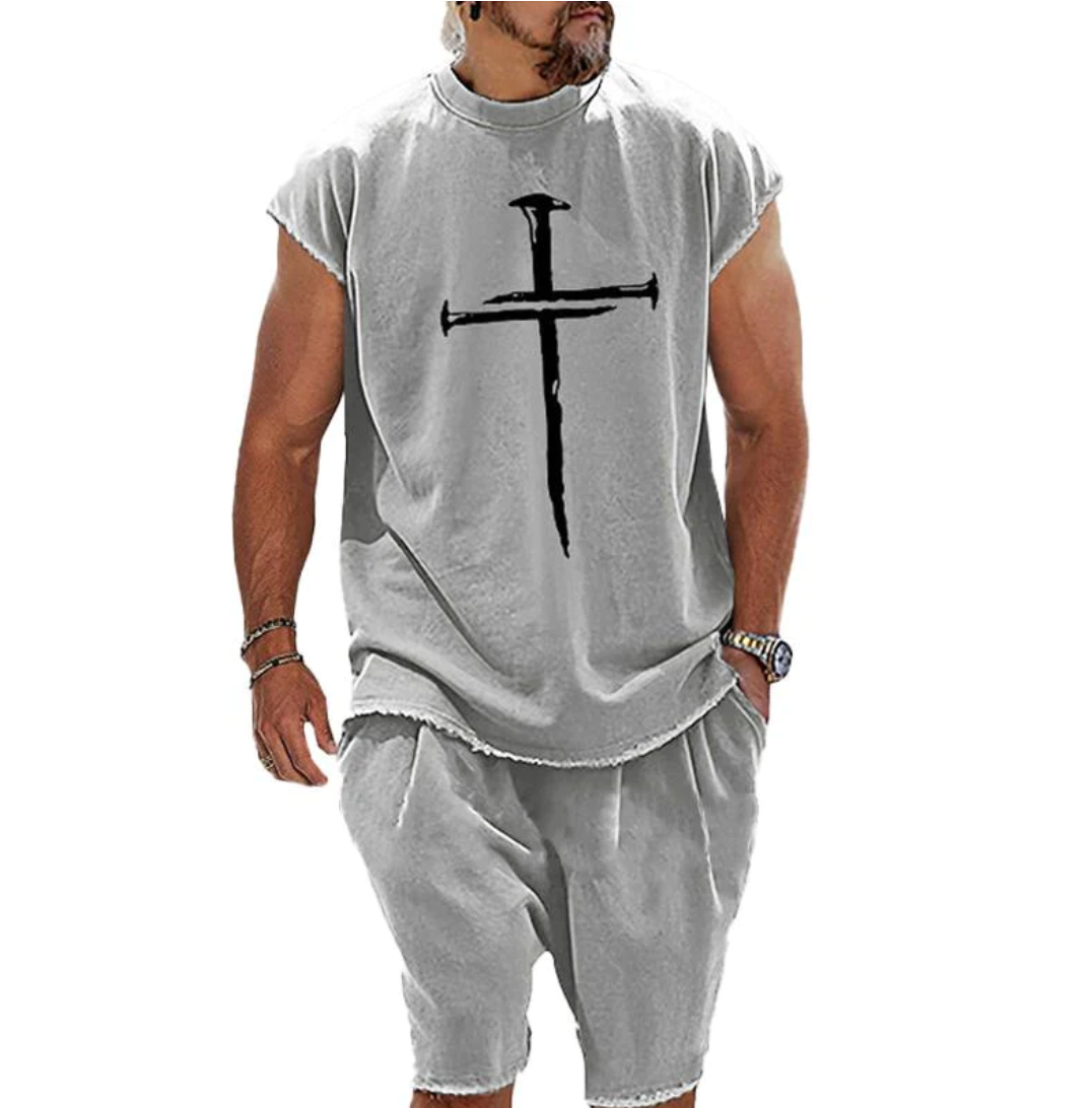 Zakenda | L'ensemble stylé t-shirt et short pour hommes