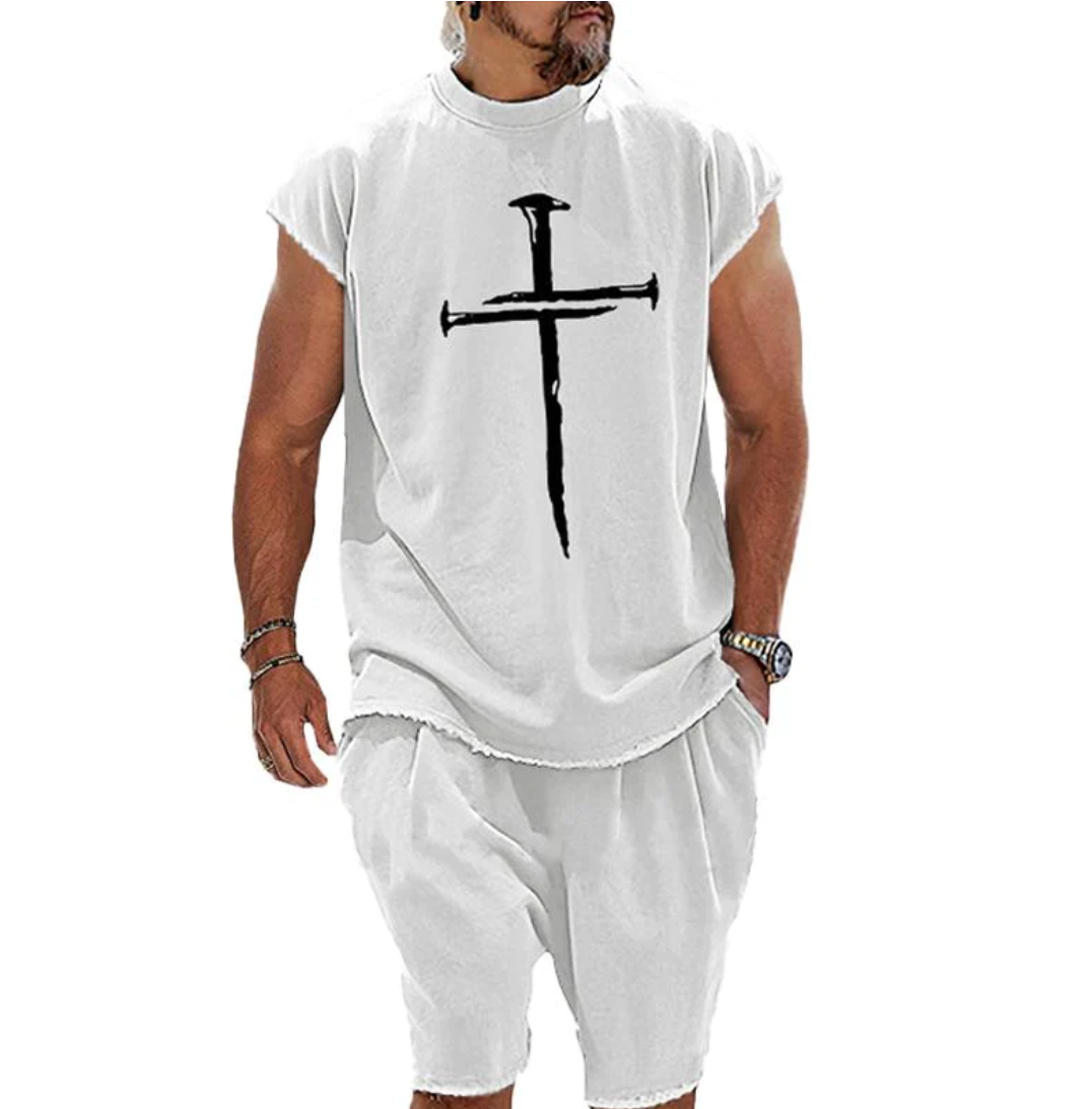 Zakenda | L'ensemble stylé t-shirt et short pour hommes