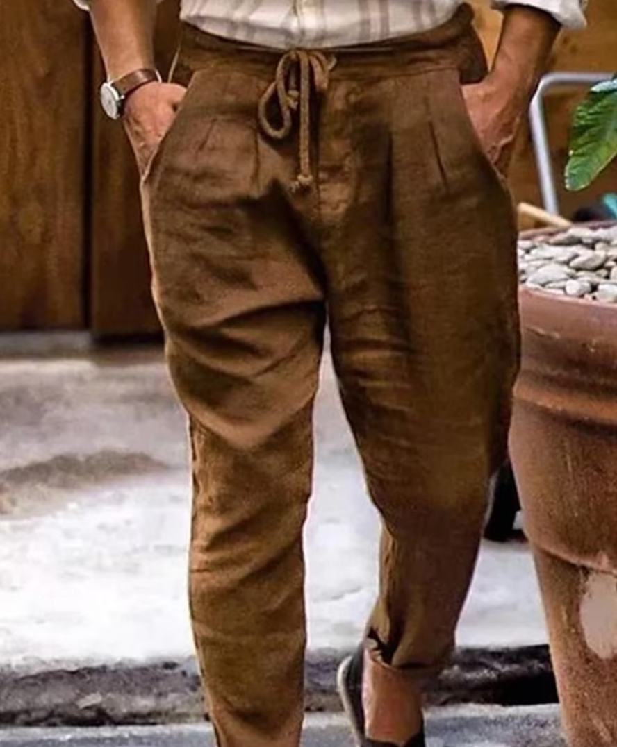 Zakenda | Pantalon en lin décontracté pour hommes