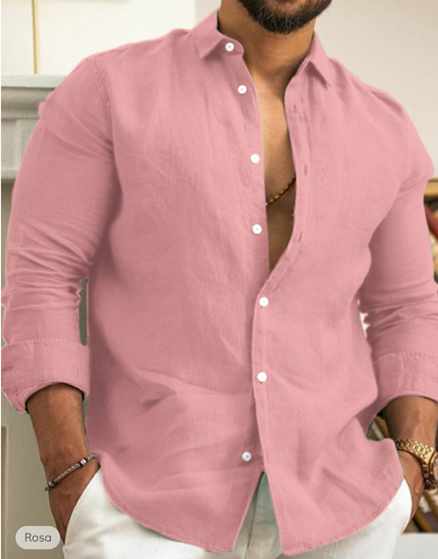 Zakenda | Chemise élégante en lin avec col