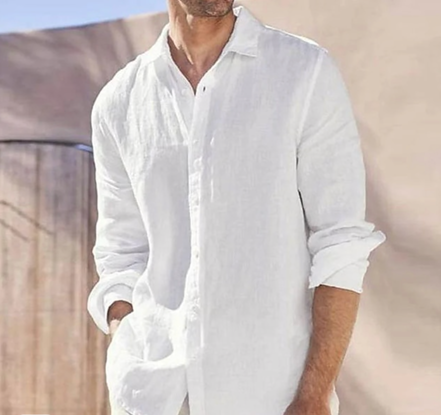 Zakenda | Chemise élégante en lin avec col