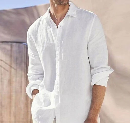 Zakenda | Chemise élégante en lin avec col