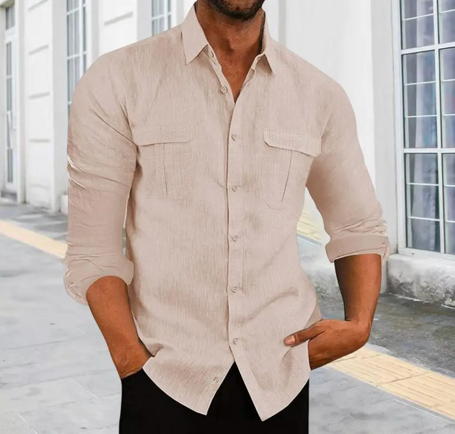 Zakenda | Chemise élégante en lin avec col