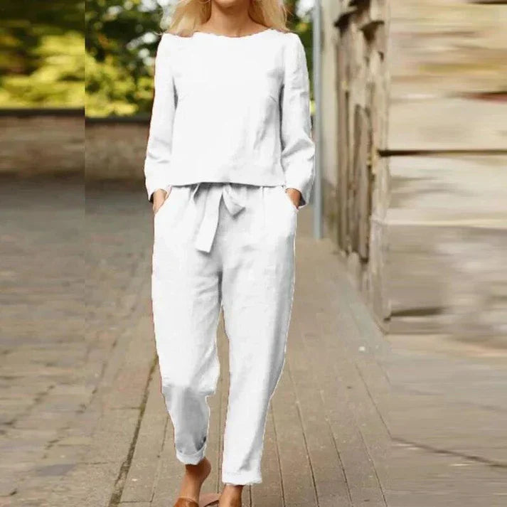 Zakenda | Bjarka - pantalon en lin avec chemise en lin