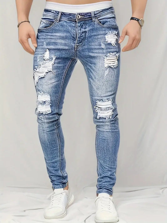 Zakenda | Gabriel - jeans à rayures déchirés et décontractés pour hommes