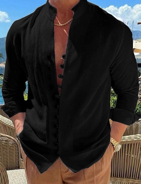 Zakenda | T-shirt homme Henley avec patte de boutonnage unique et coton doux