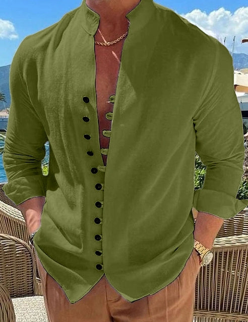 Zakenda | T-shirt homme Henley avec patte de boutonnage unique et coton doux