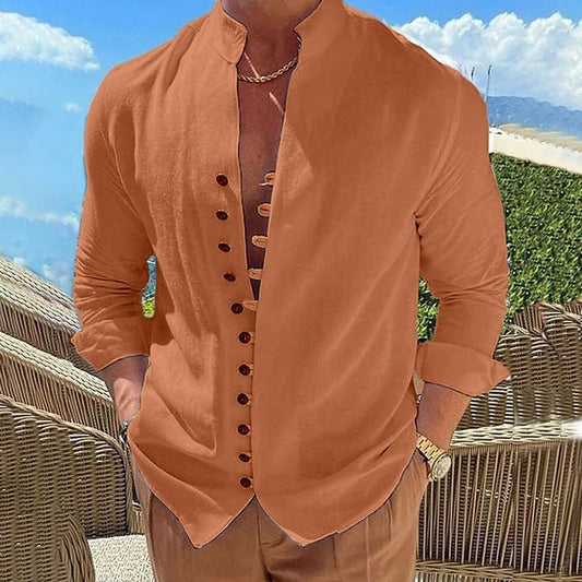 Zakenda | T-shirt homme Henley avec patte de boutonnage unique et coton doux