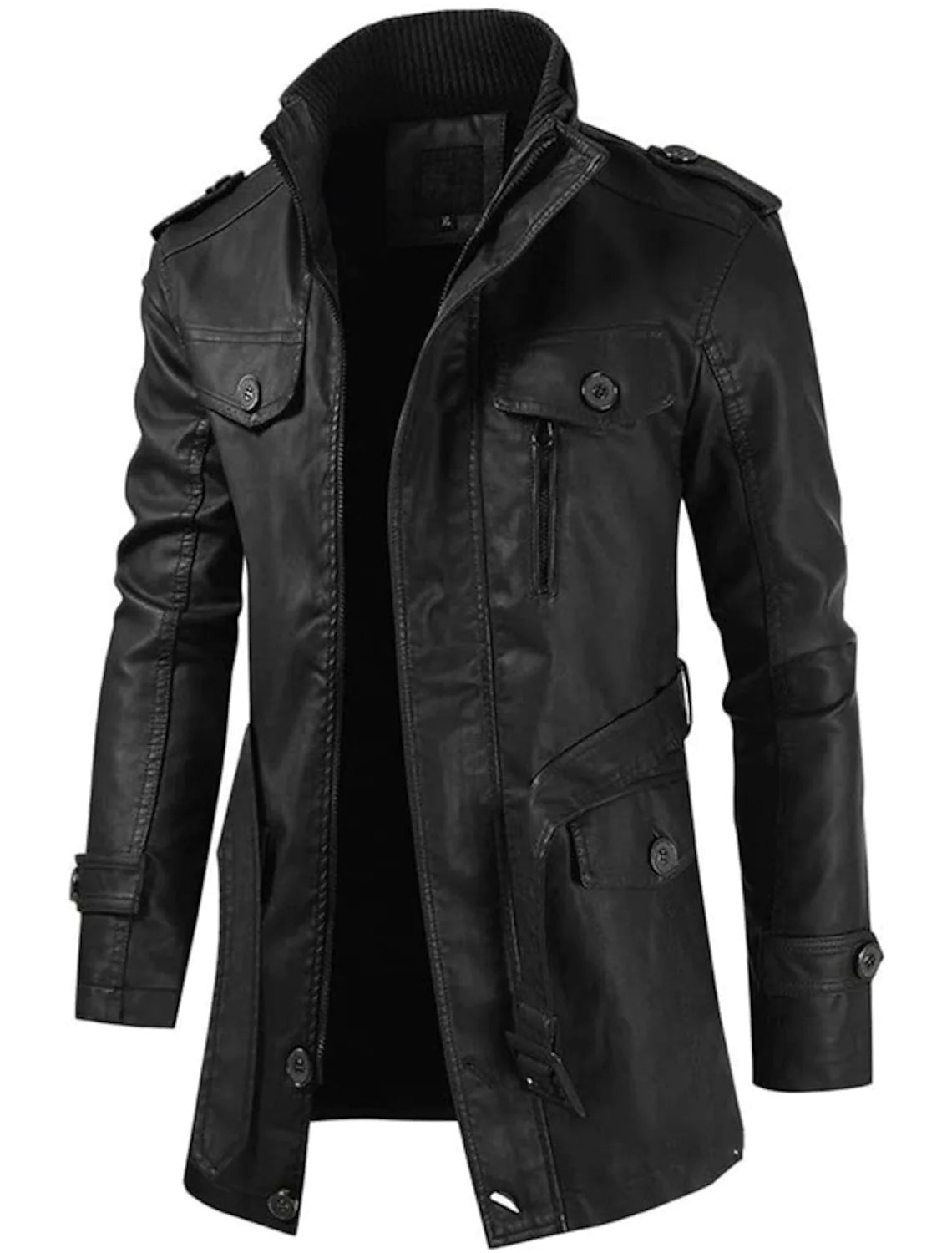 Zakenda | veste longue en cuir pour homme