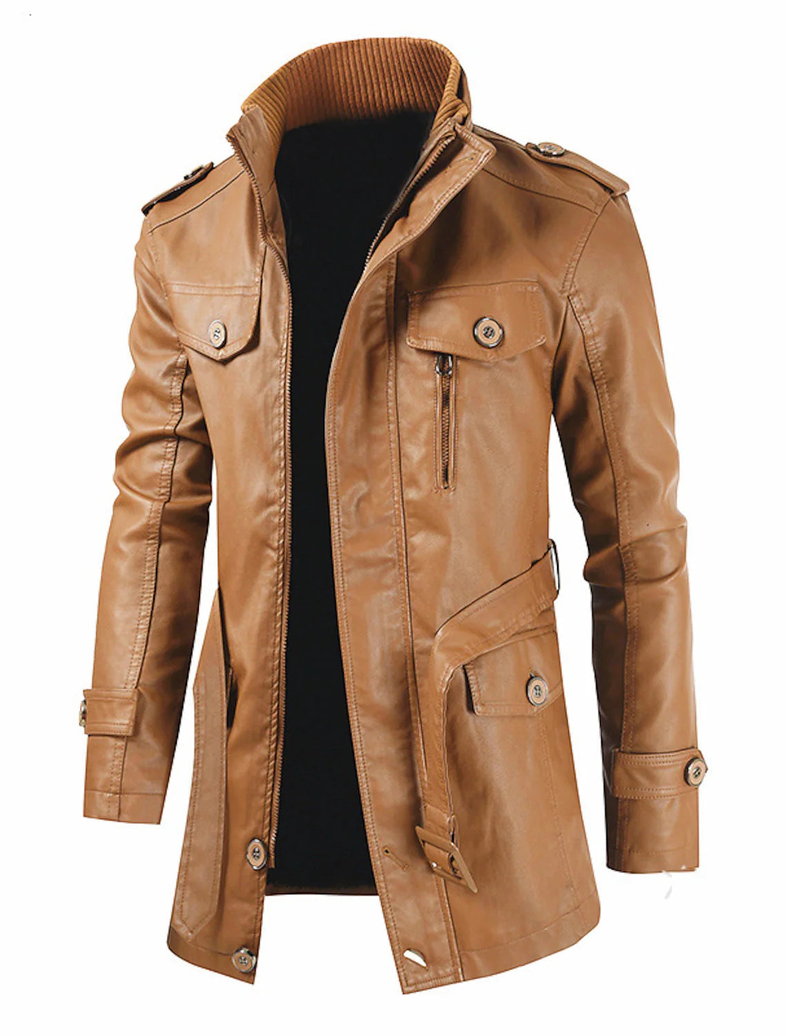 Zakenda | veste longue en cuir pour homme