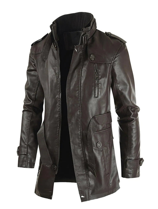 Zakenda | veste longue en cuir pour homme