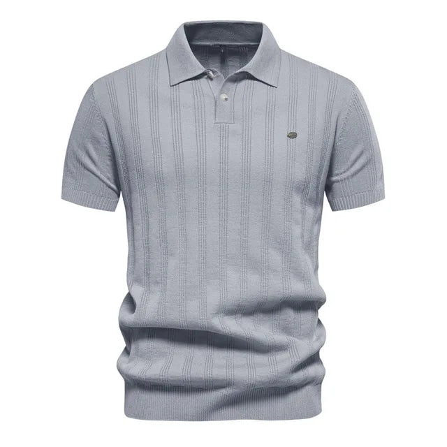 Zakenda | Hommes Loisirs Polo en tricot rayé respirant