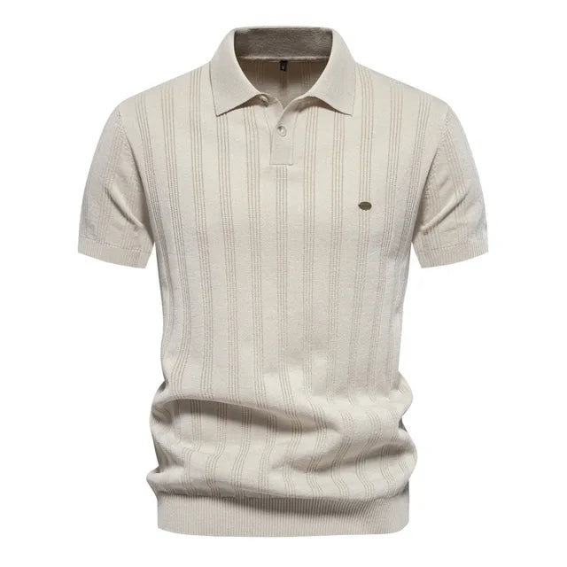Zakenda | Hommes Loisirs Polo en tricot rayé respirant