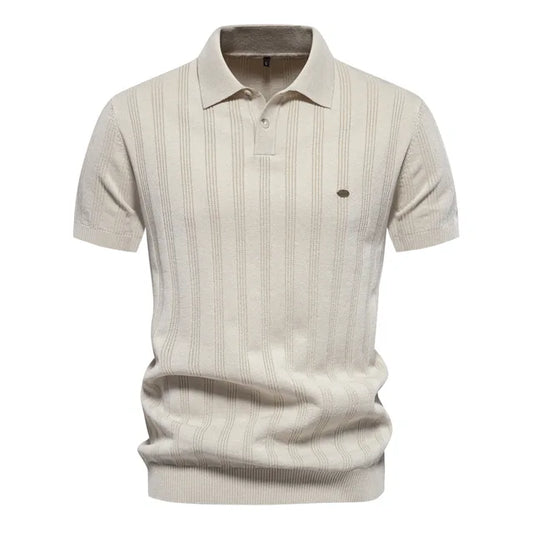 Zakenda | Hommes Loisirs Polo en tricot rayé respirant
