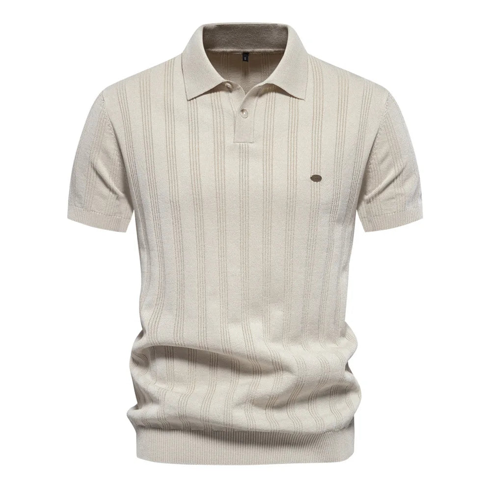 Zakenda | Hommes Loisirs Polo en tricot rayé respirant
