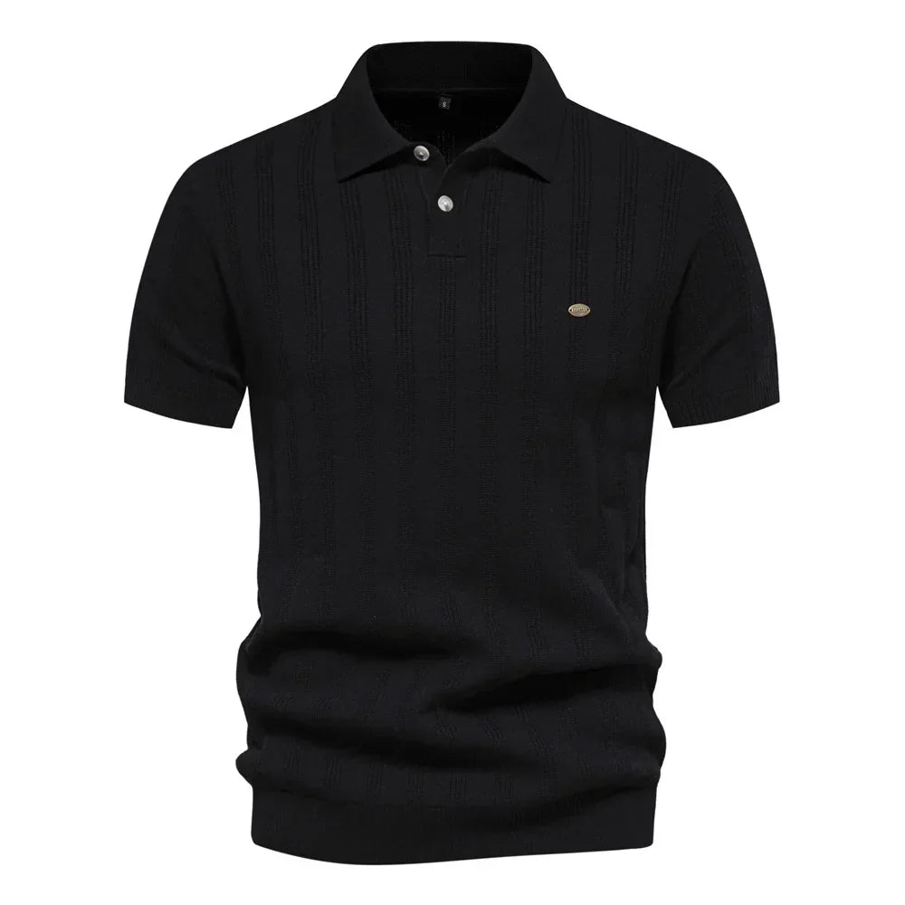 Zakenda | Hommes Loisirs Polo en tricot rayé respirant
